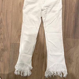 White frayed Pistola jeans